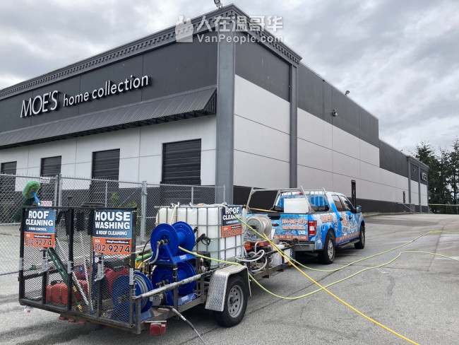 专业屋顶清洗/除青苔/三年质保，外墙与地面清洗，专业设备，保险齐全，Shiny Power Wash