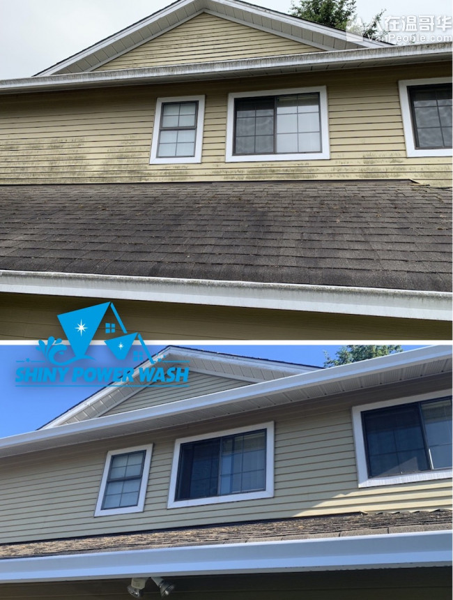 专业屋顶清洗/除青苔/三年质保，外墙与地面清洗，专业设备，保险齐全，Shiny Power Wash