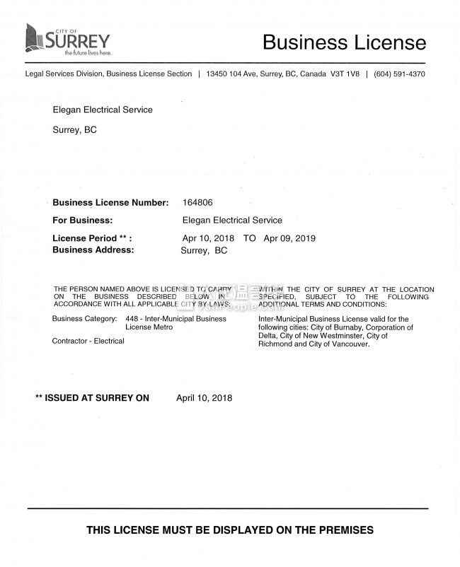 本地经验电工，加拿大持牌注册，民商工安装改造新建故障排除，价格低质量高。