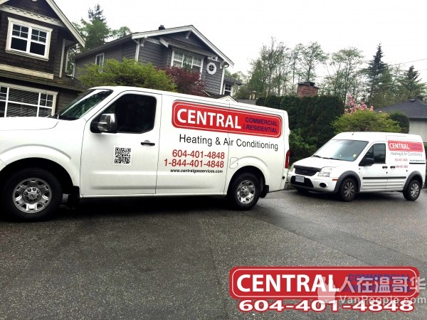 Central 中央水暖电工 专业冷暖气系统公司 政府牌照 604-401-4848